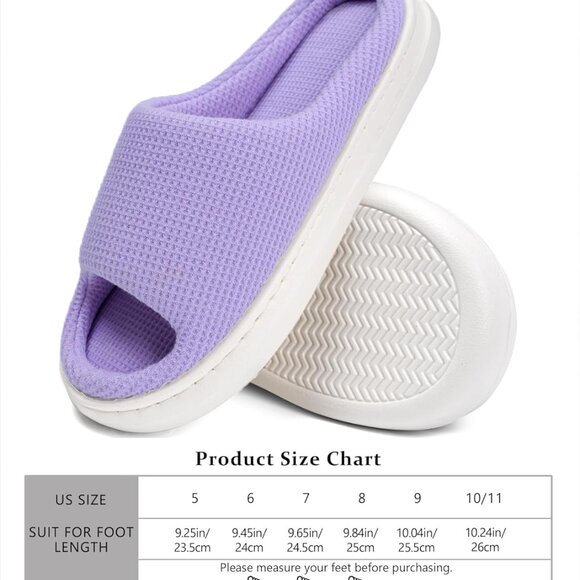 Women's Memory Foam Slippers Open Toe Indoor Outdoor - Picture 6 of 6